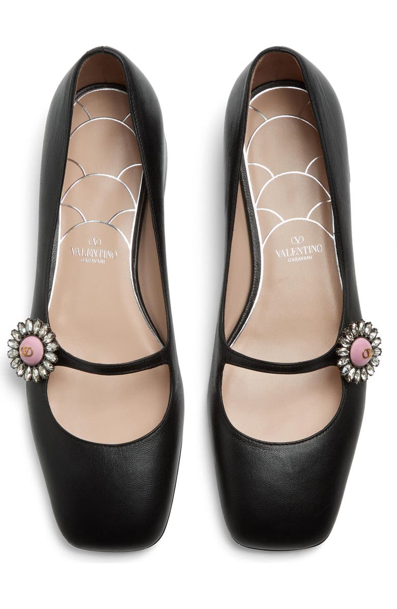 Valentino Garavani Preshoes Ballerina Pump, Alternate, color, 9Tj Nero/Crystal/Rosa