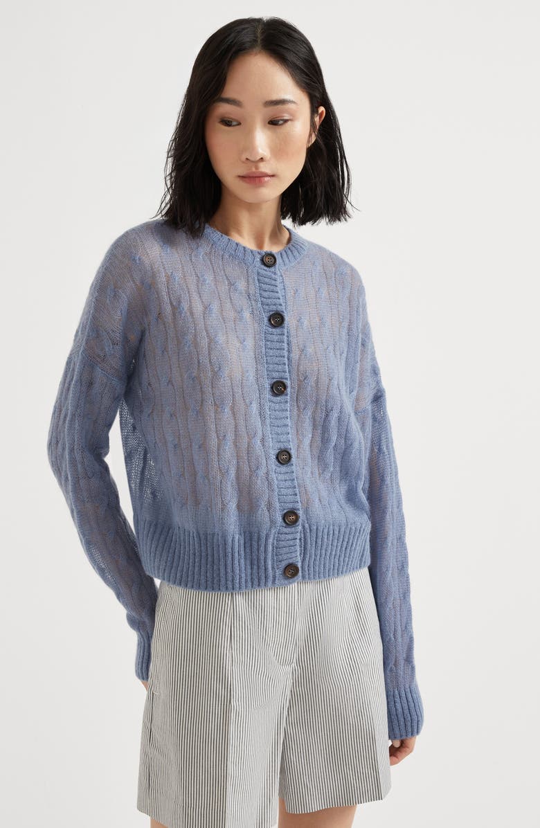 Brunello Cucinelli Cable knit cardigan, Alternate, color, 