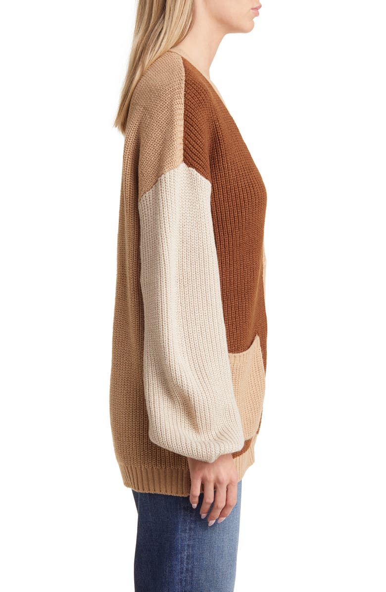 Brixton Ashberry Colorblock Balloon Sleeve Cardigan, Alternate, color, 