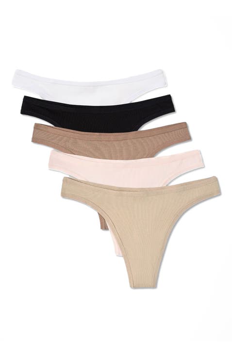 Everyday Classic Fit Thong 5-Pack Made With Organic Cotton