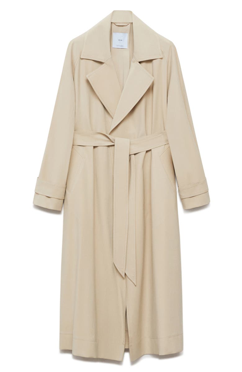 MANGO Taxi Trench Coat, Alternate, color, Light Pastel Grey