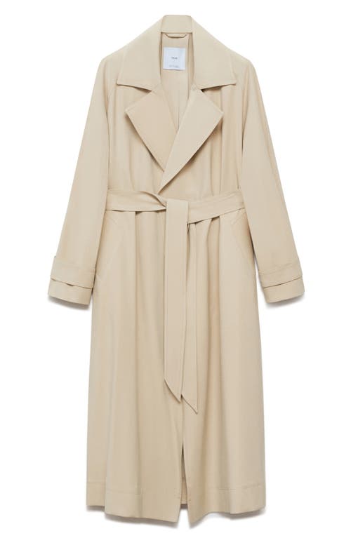 Mango Taxi Trench Coat In Light Pastel Grey