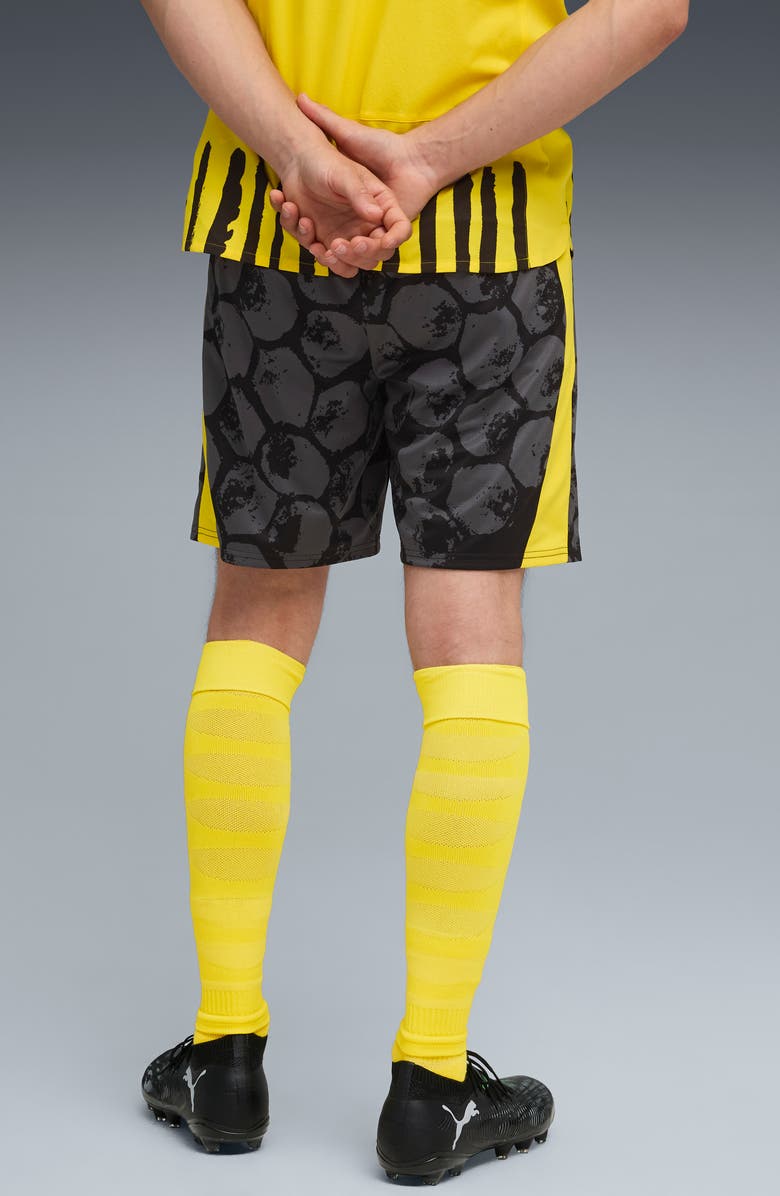 PUMA x KidSuper BVB Replica Performance Mesh Soccer Shorts, Alternate, color, Puma Black-Faster Yellow