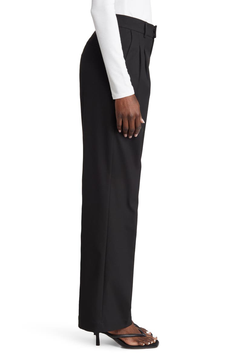 Marnie High Waist Straight Leg Pants, Alternate, color, BLACK TWILL