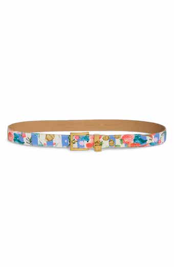 Kurt Geiger London Floral Print Stripe Faux Leather Belt