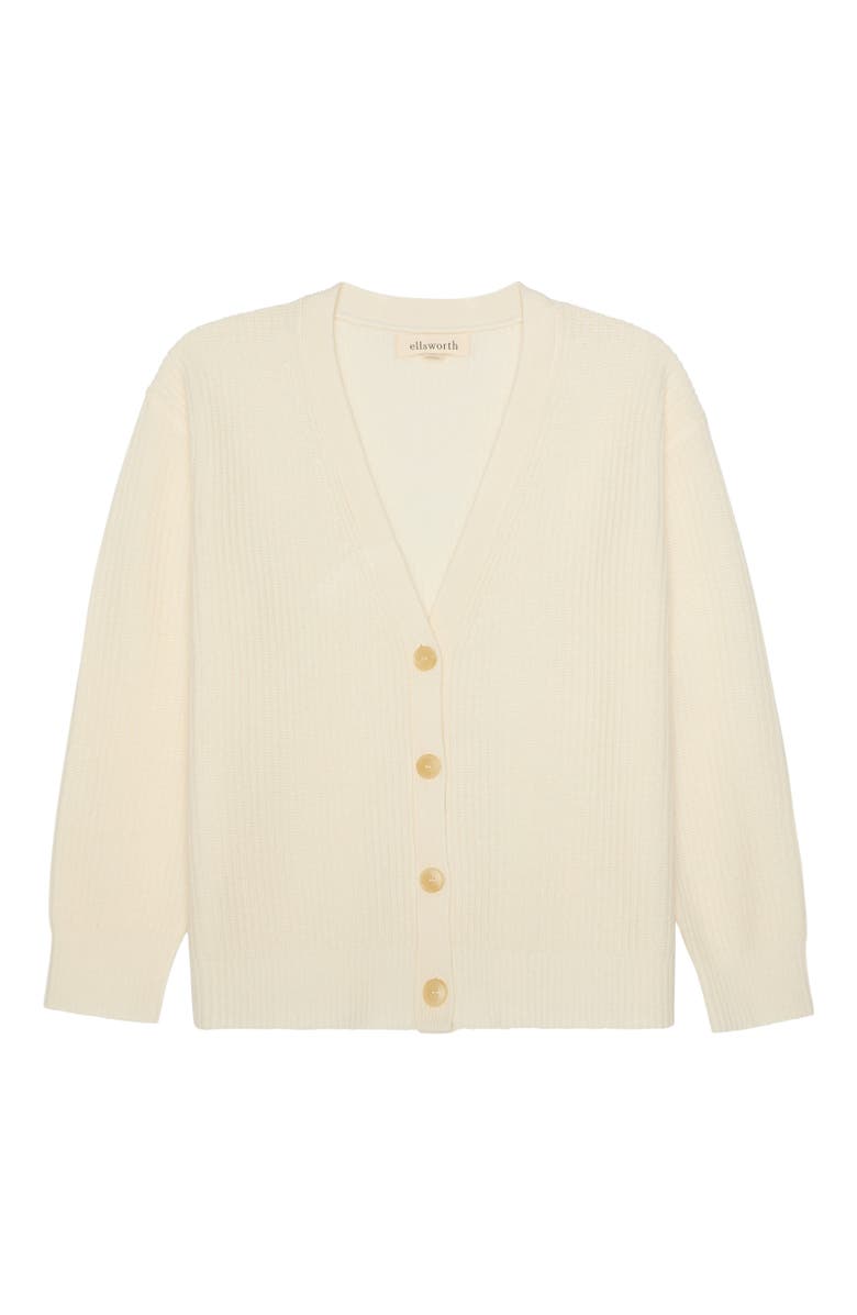 Ellsworth + Ivey Lilah V-Neck Knit Cardigan, Main, color, Ivory