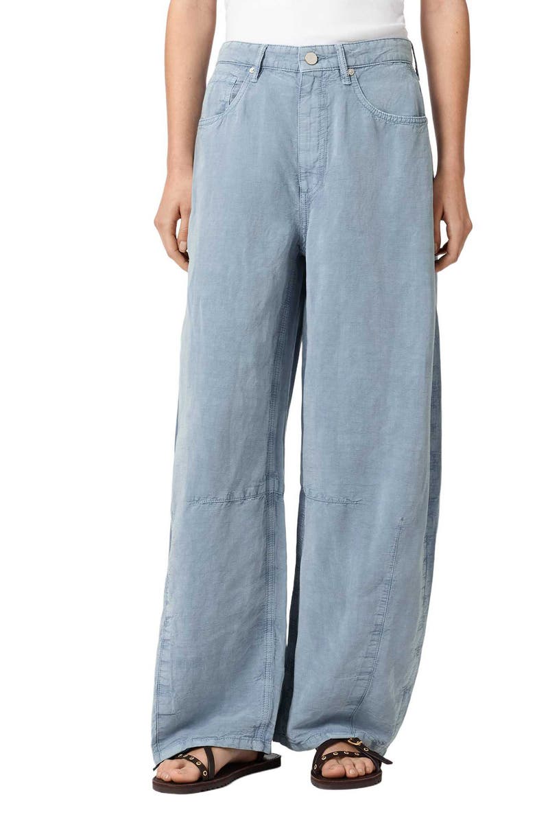 AllSaints Jett Wide Leg Pull-On Pants, Main, color, Light Blue