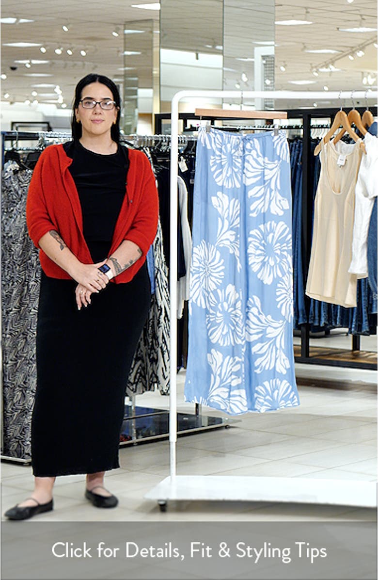 Sui Seashell Print Wide Leg Drawstring Pants, sales video thumbnail