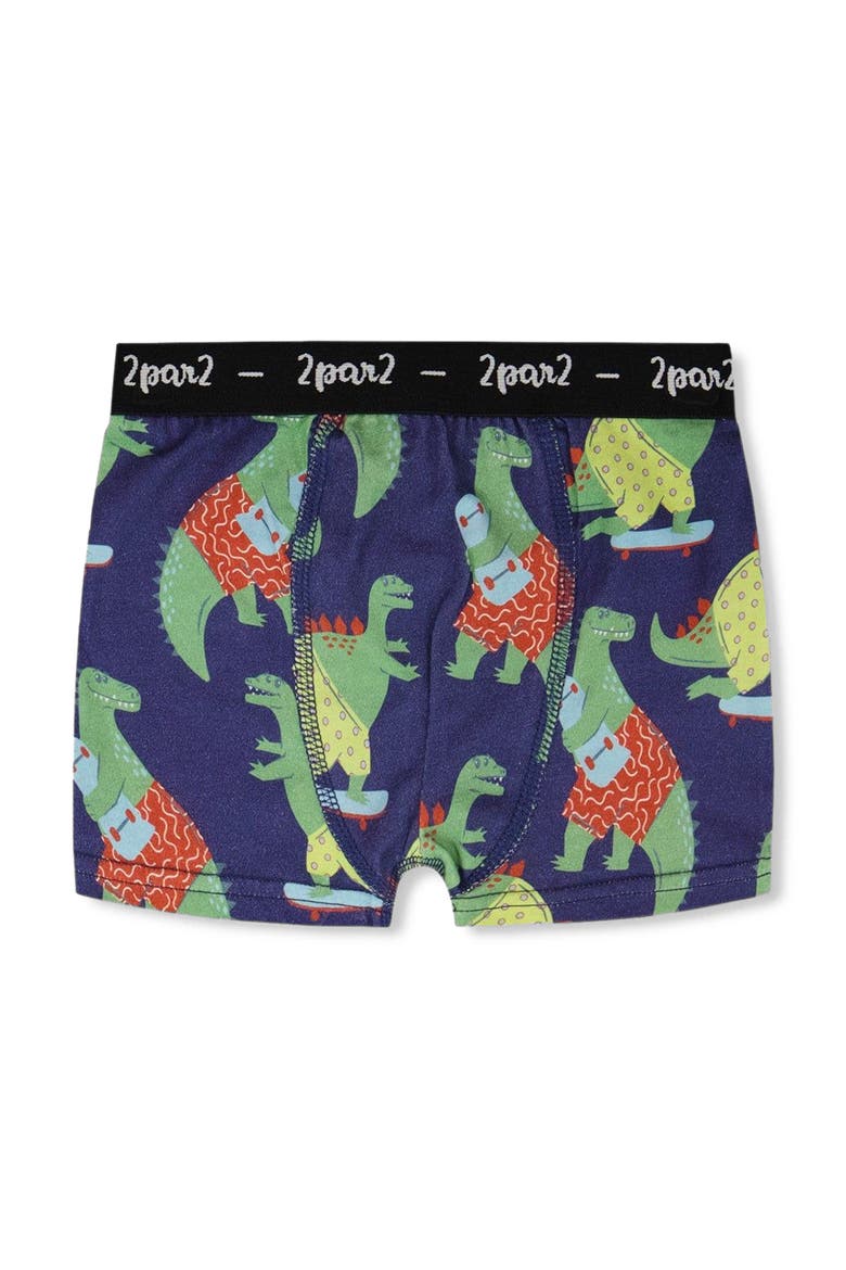 Organic Cotton Dino Elastic Waist Boxer, Main, color, Blue Dino Print