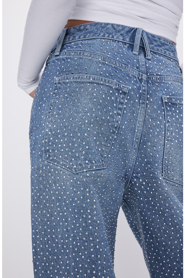 Good Ease Crystal Embellished Wide Leg Jeans, Alternate, color, INDIGO592