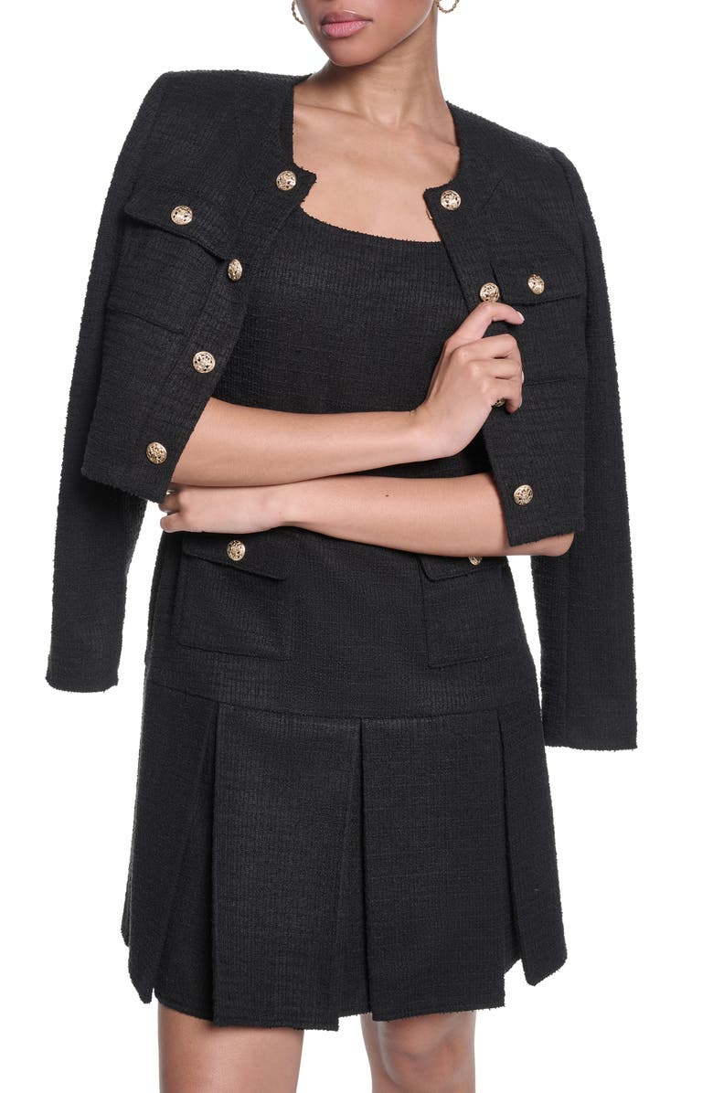 KARL LAGERFELD Textured Stretch A-Line Dress, Alternate, color,