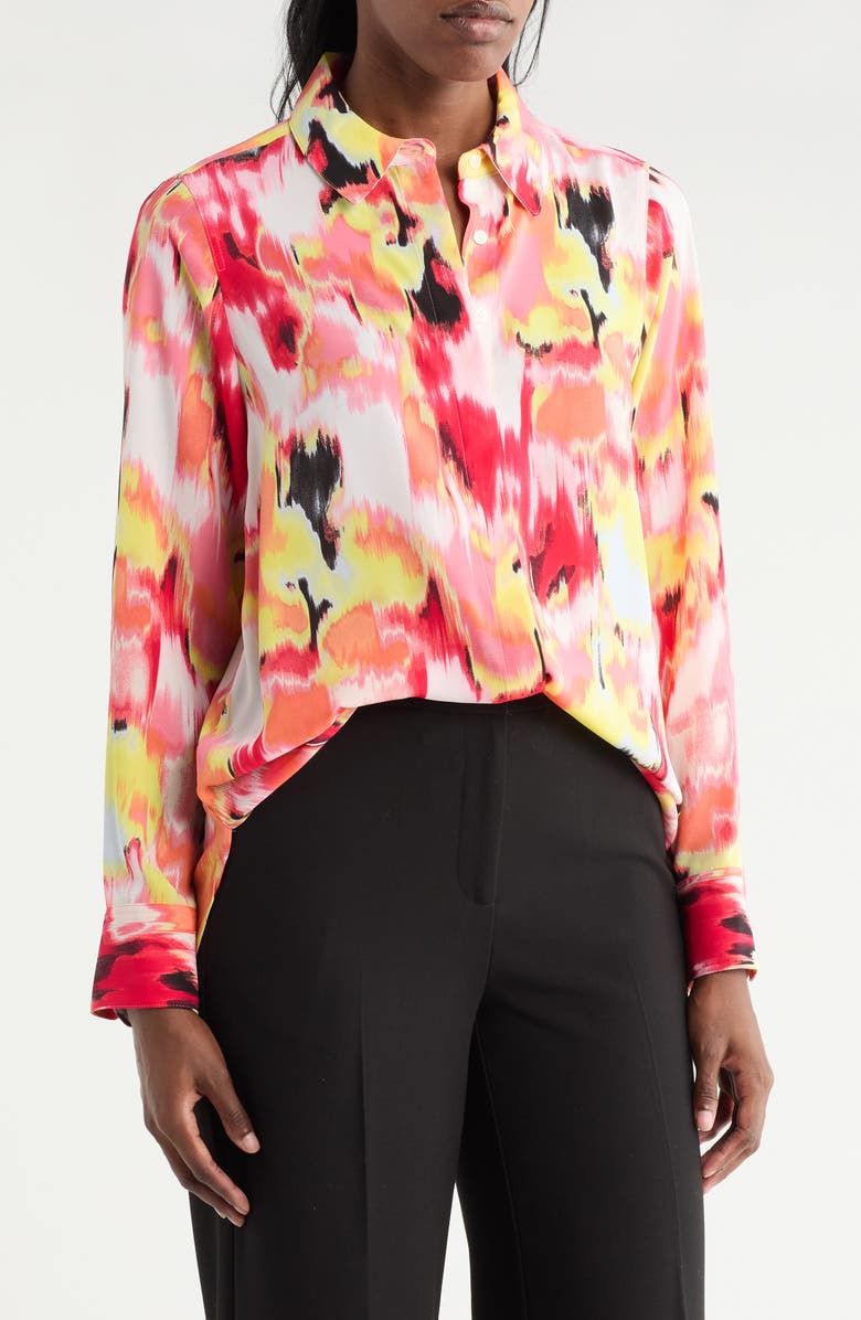 DKNY Georgette Long Sleeve Top, Main, color,