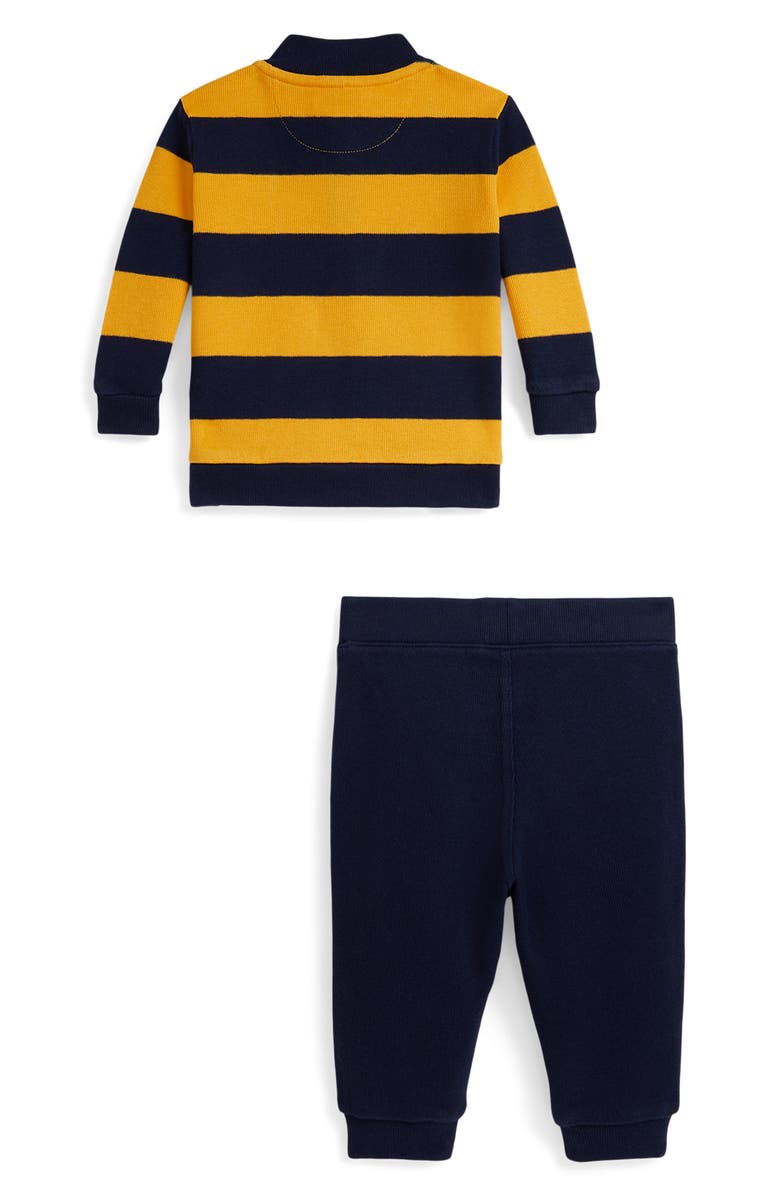 Ralph Lauren Estate Rib Mock Neck Shirt & Pants Set, Alternate, color, Refined Navy Multi