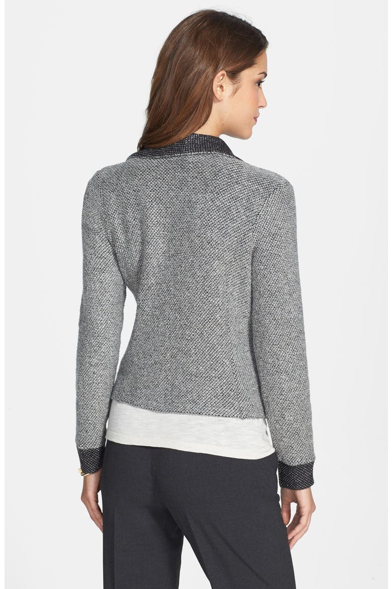 Bouclé Knit Jacket, Alternate, color, BLACK- GREY PATTERN