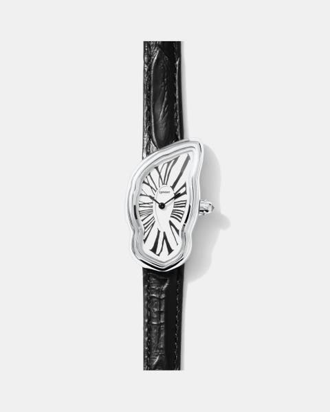 Large Melting Silver Watch