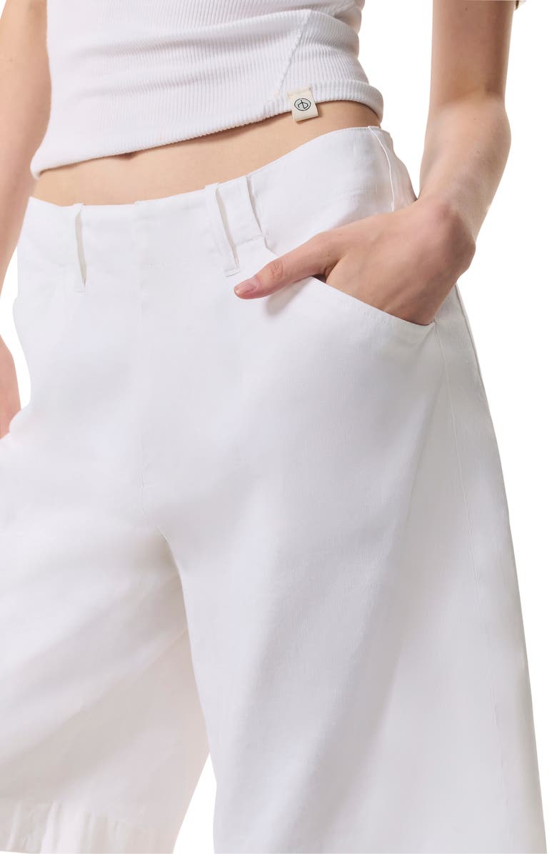 rag & bone Banks Linen Blend Walking Shorts, Alternate, color, White