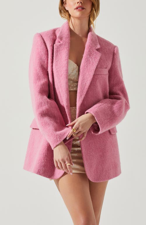 Astr The Label Kindra Brushed Notch Lapel Coat In Pink
