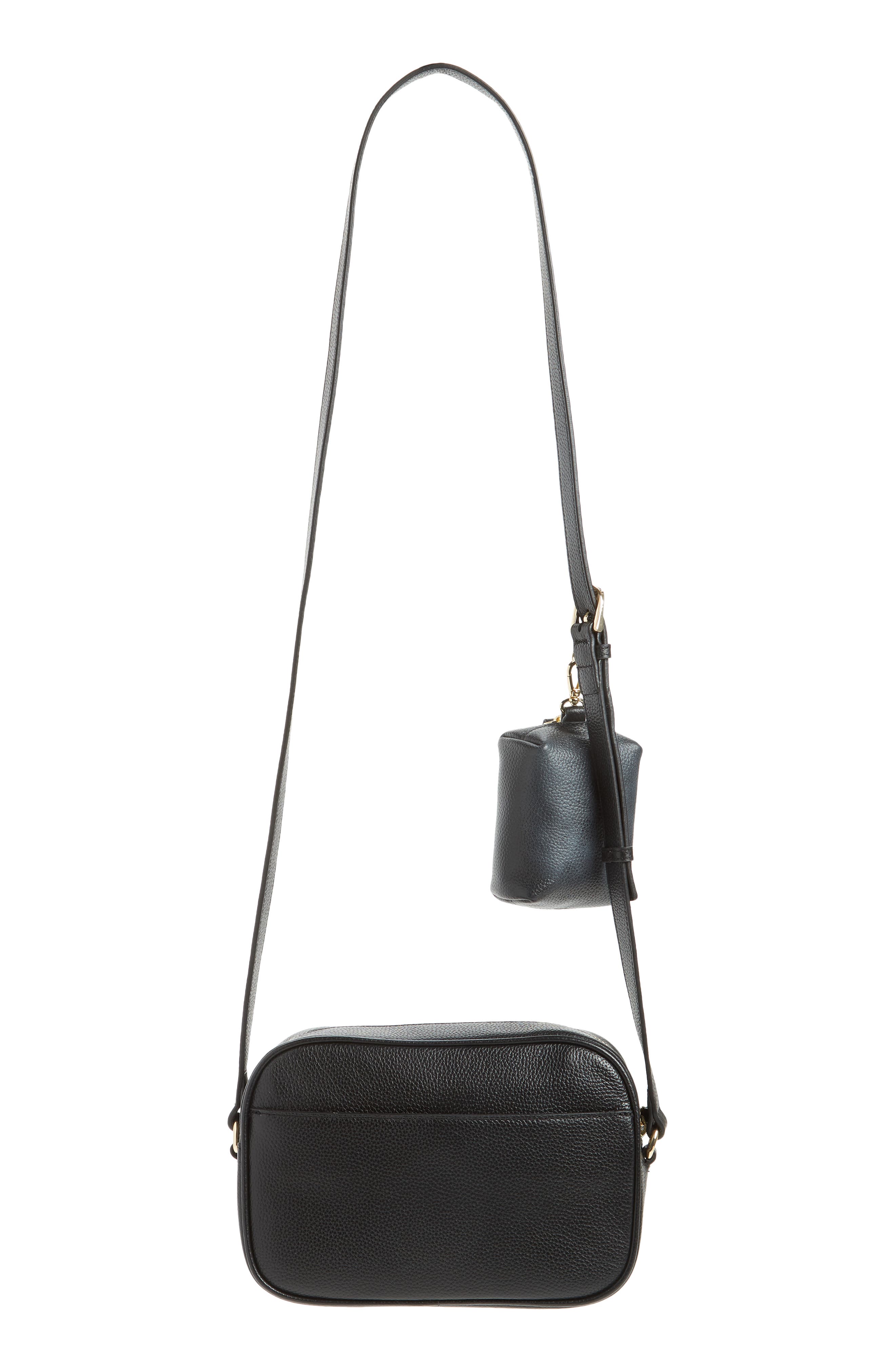 Margo Crossbody Bag with Accessory Pouch, Alternate, color, BLACK
