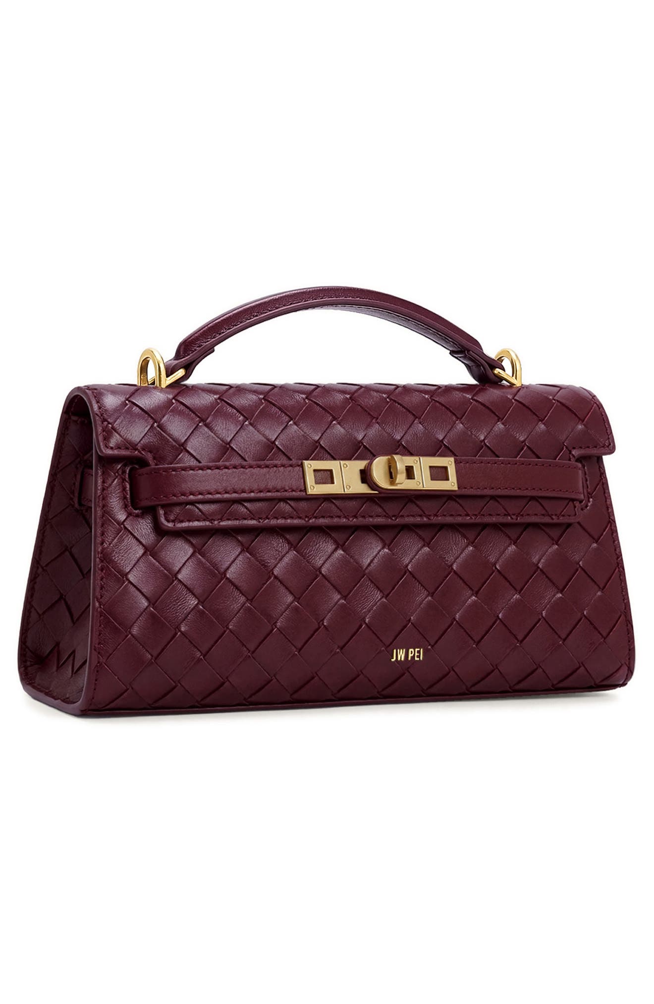 Noor Weave Texture Top Handle Bag, Alternate, color, WINE RED