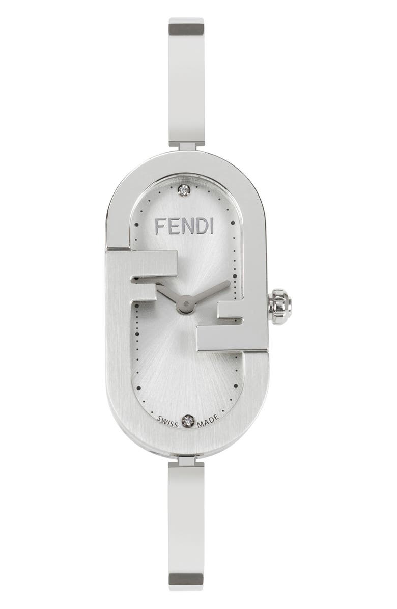 Fendi O'Lock Oval Bracelet Strap Watch, 14.8mm x 28.3mm, Main, color, Stainless Steel