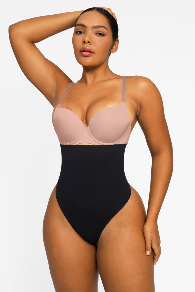 Eco Contour Seamless Shaping Panty, Alternate, color, Jet Black