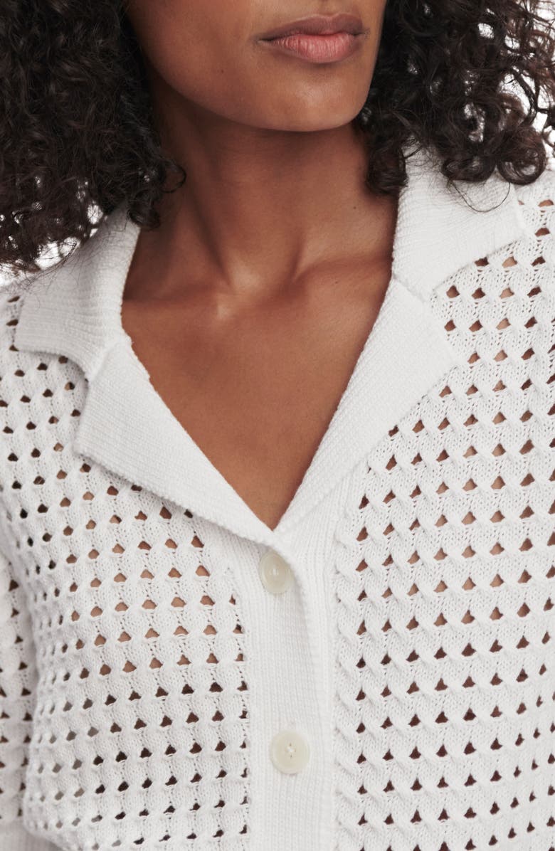 Varley Ellie Open Cable Knit Camp Shirt, Alternate, color,