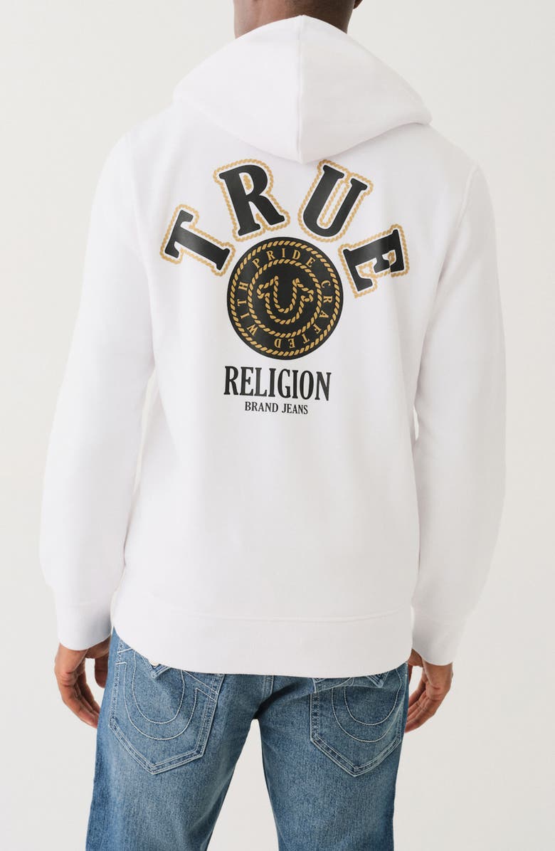 True Religion College Graphic Full Zip Hoodie, Alternate, color, 