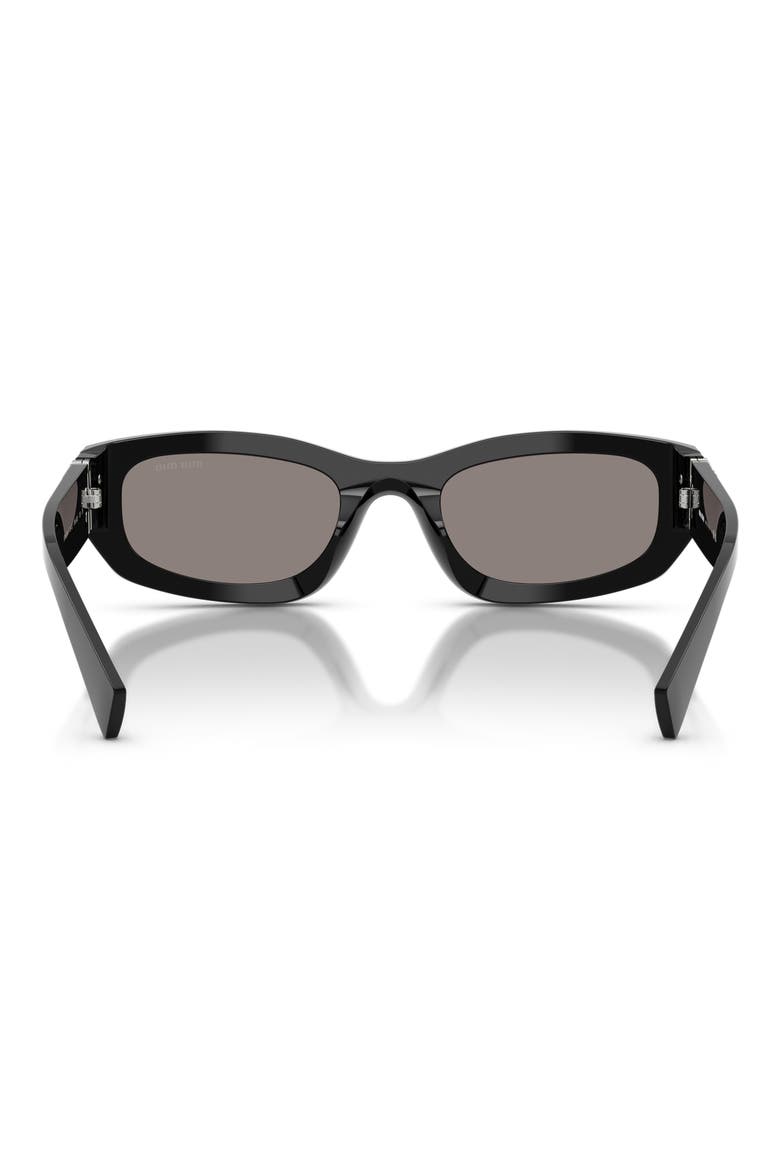 53mm Irregular Sunglasses, Alternate, color, BLACK / GREY