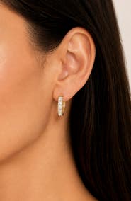 LA MENO Radiant Crystal Hoop Earrings