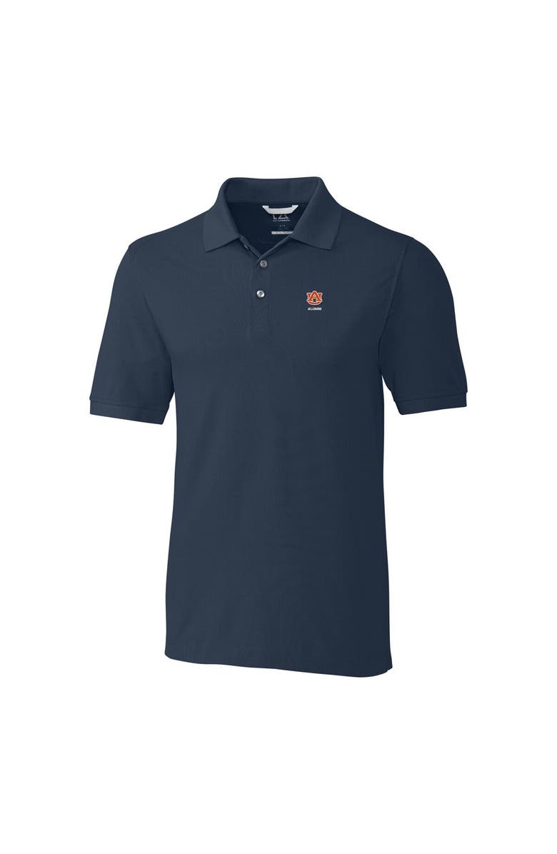 Cutter & Buck Men's Cutter & Buck  Navy Auburn Tigers Alumni Logo Advantage Tri-Blend Pique Polo, Alternate, color, 