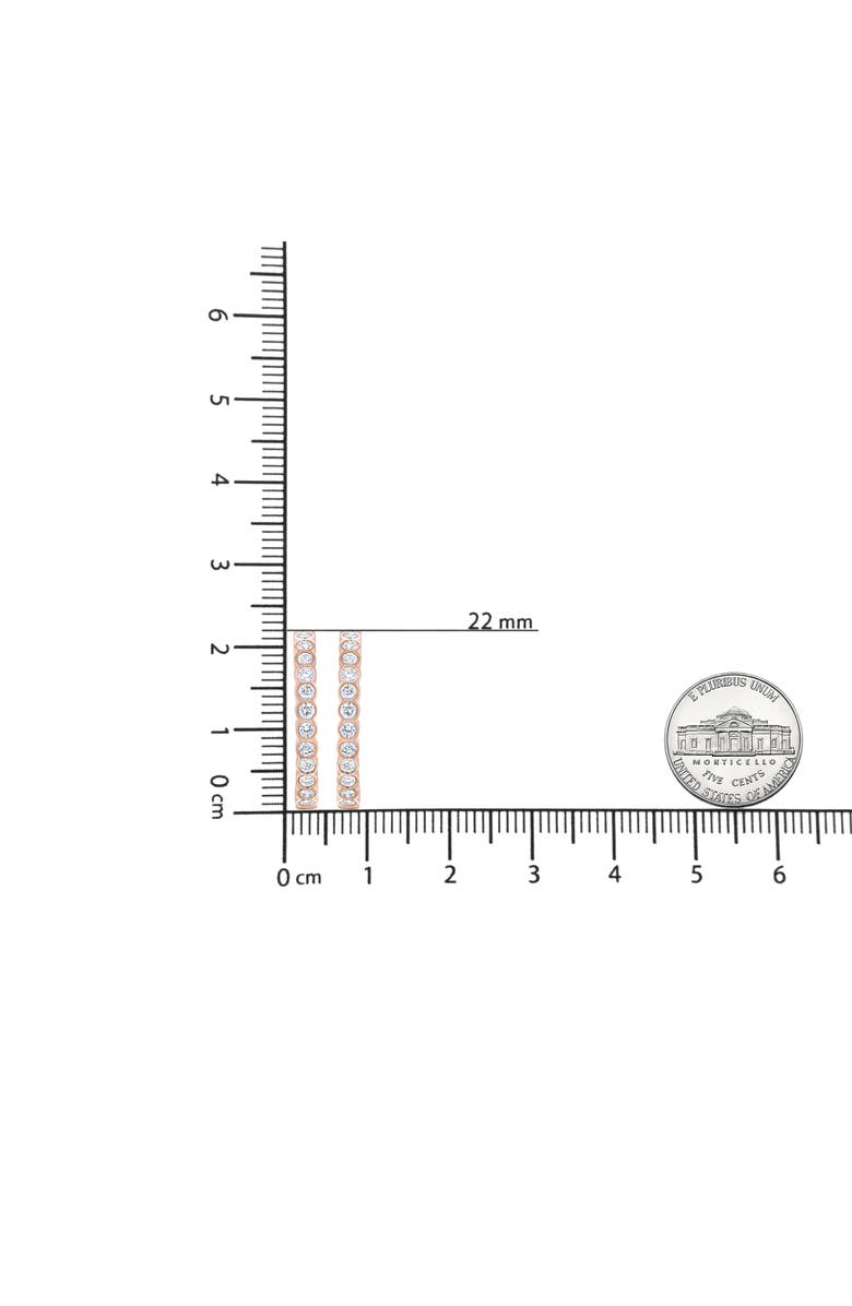 Haus of Brilliance 18K Rose Gold 1 Cttw Round Bezel-Set Diamond Hoop Earrings, Alternate, color, Pink