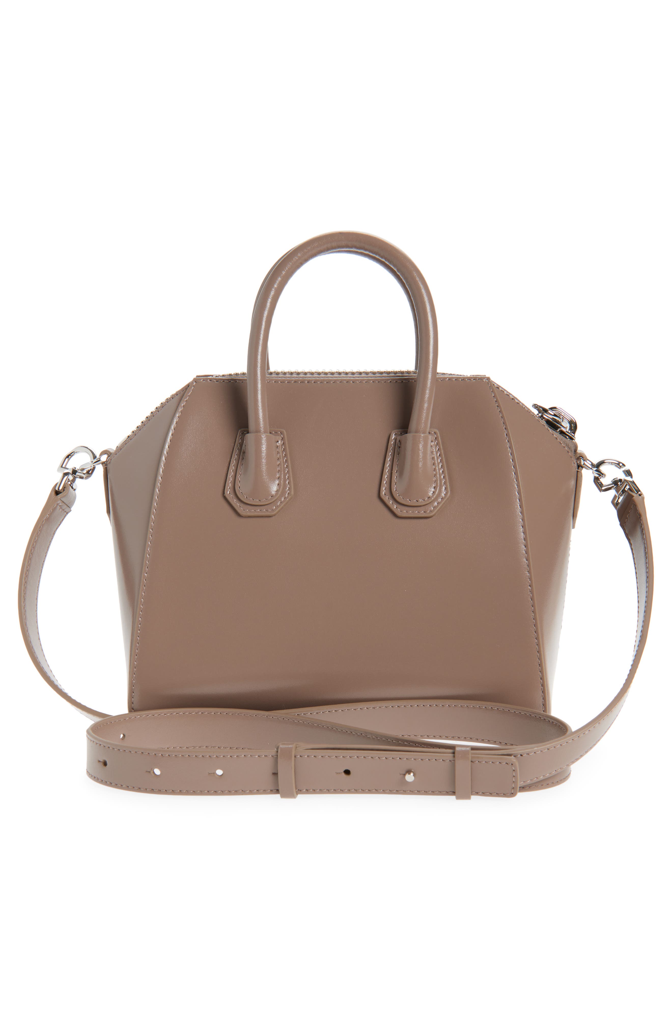 Givenchy Mini Antigona Leather Satchel, Alternate, color, Taupe