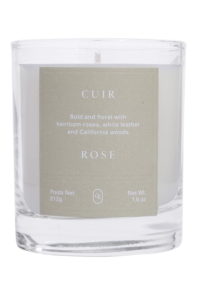 Cuir Rose Scented Candle, Main, color, NO COLOR