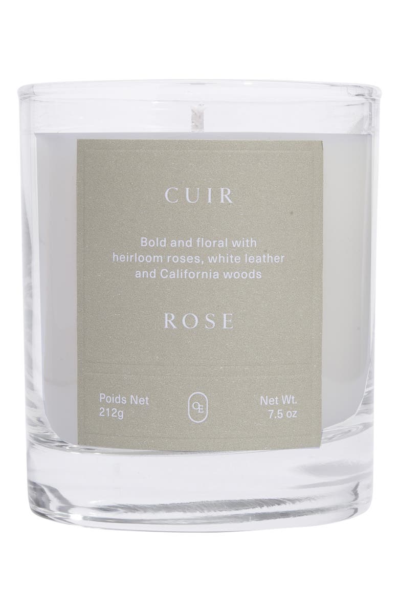Oak Essentials Cuir Rose Scented Candle, Main, color,