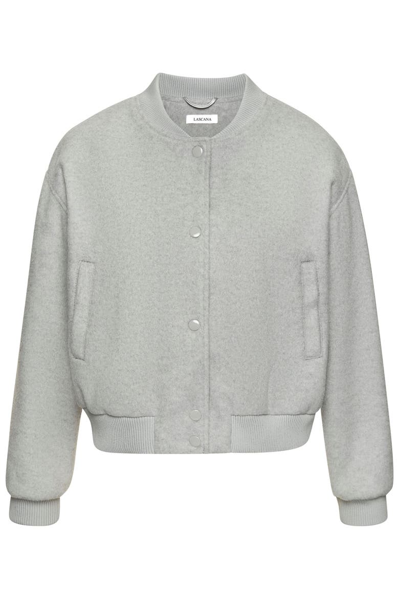 Fleece Bomber Jacket, Alternate, color, Grey Heather