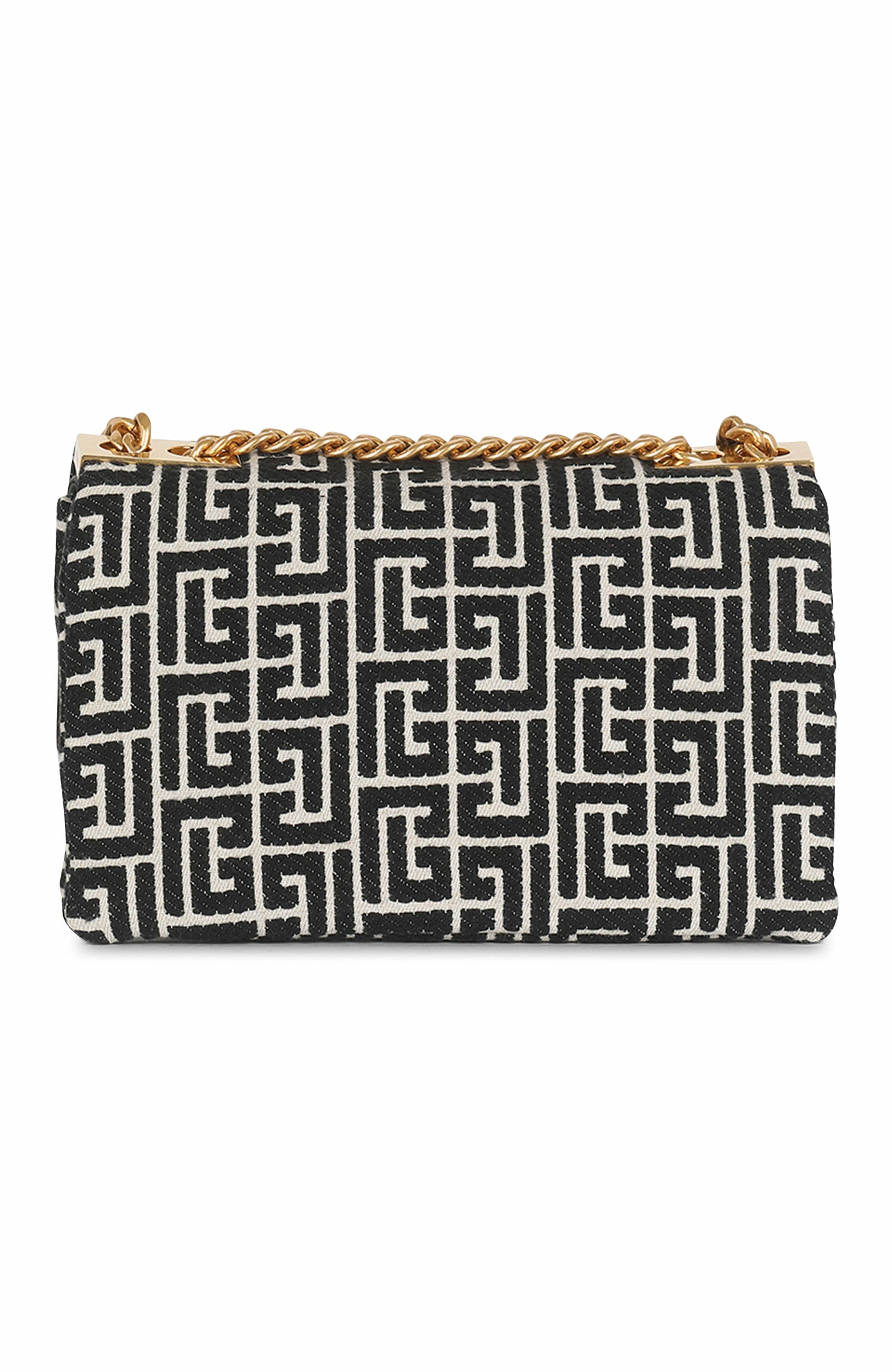 Balmain 1945 Soft Small Monogrammed Canvas Bag, Alternate, color, 