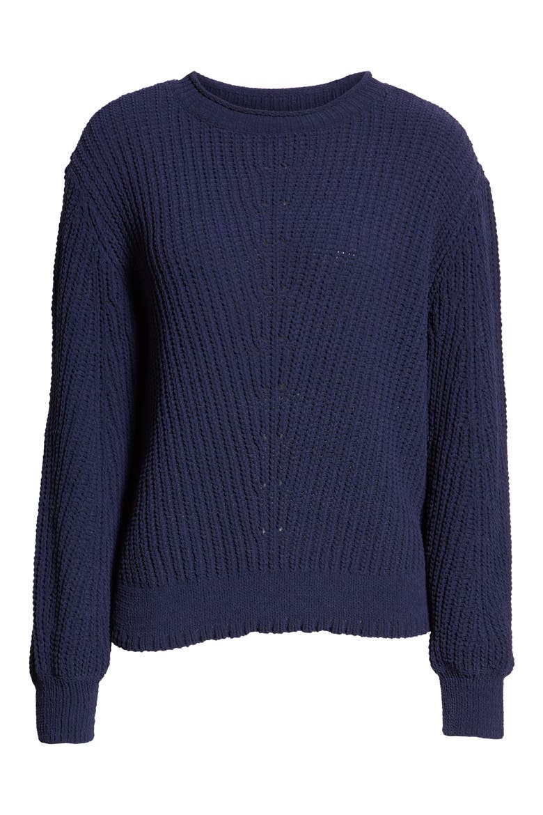 Chenille Crewneck Sweater, Alternate, color, NAVY PEACOAT