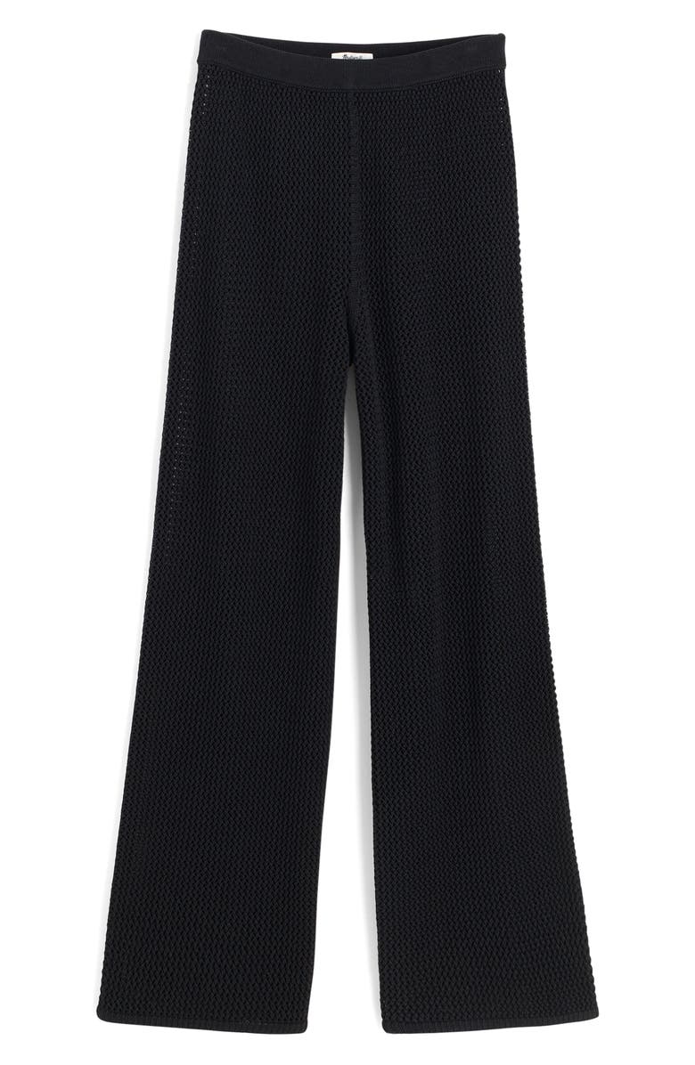 Madewell Open Stitch Sweater Pants, Alternate, color, True Black