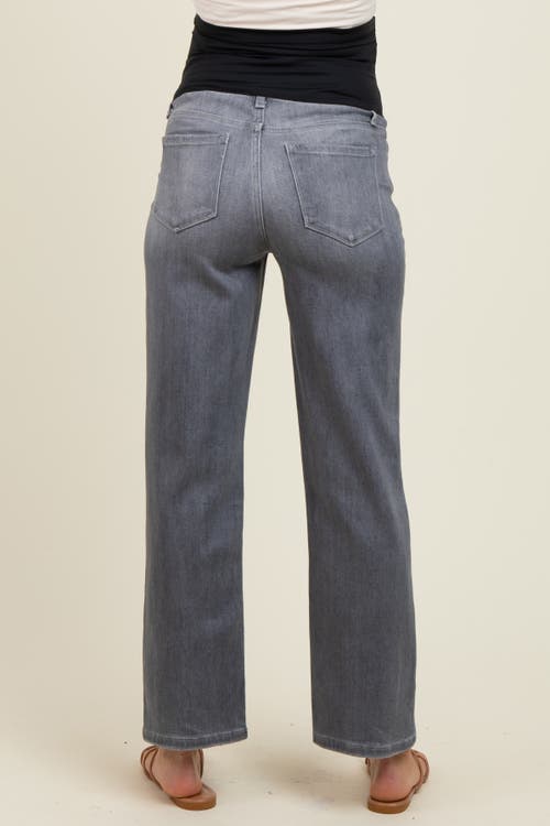Pinkblush Ankle Slim Wide Leg Maternity Jeans In Multi