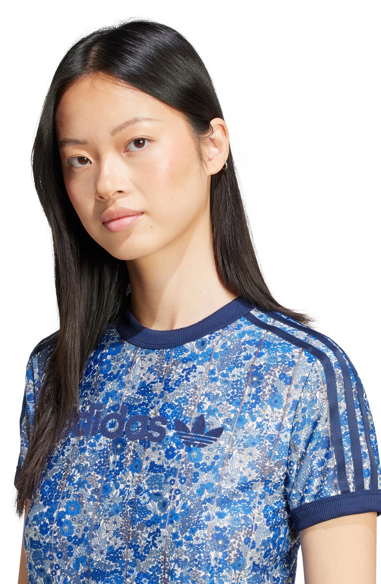 adidas Originals x Liberty London Cali Recycled Polyester T-Shirt, Alternate, color, 