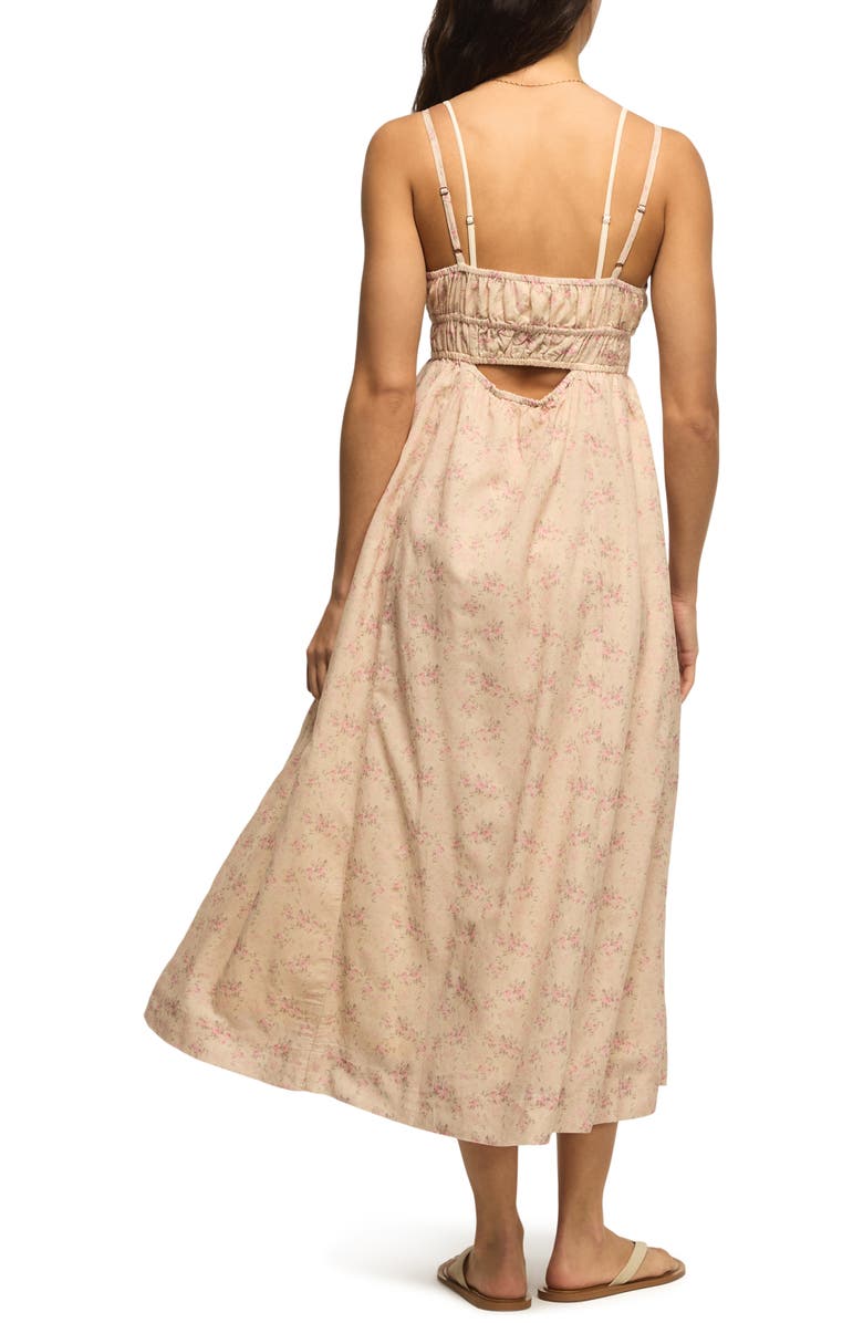 Lucky Brand Empire Waist Midi Dress, Alternate, color, Cream Multi