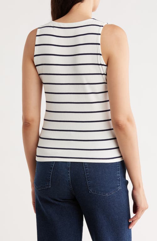 Cyrus V-neck Sleeveless Stripe Button-up Vest In Neutral