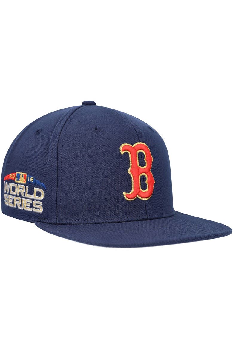 Men's Mitchell & Ness Navy Boston Red Sox Champ'd Up Snapback Hat, Alternate, color, Navy