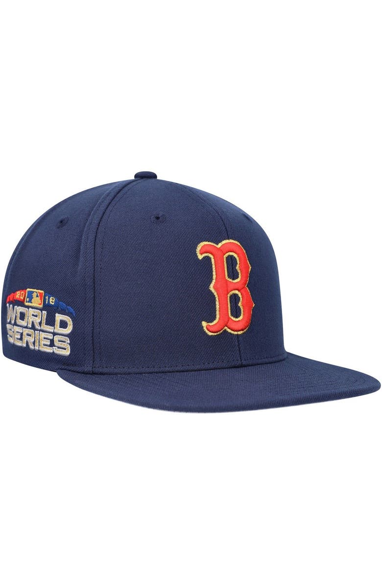 Mitchell & Ness Men's Mitchell & Ness Navy Boston Red Sox Champ'd Up Snapback Hat, Alternate, color, 