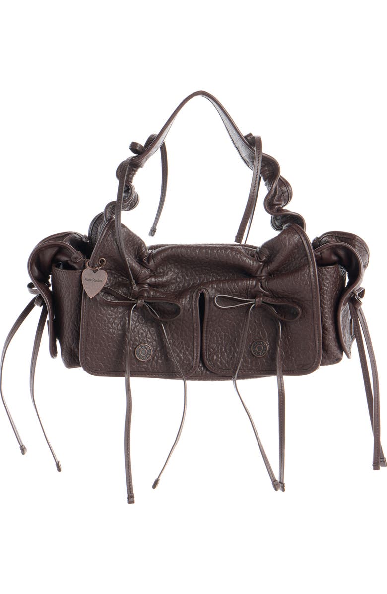 Acne Studios Multipocket Big Grainy Leather Shoulder Bag, Main, color, Chocolate Brown