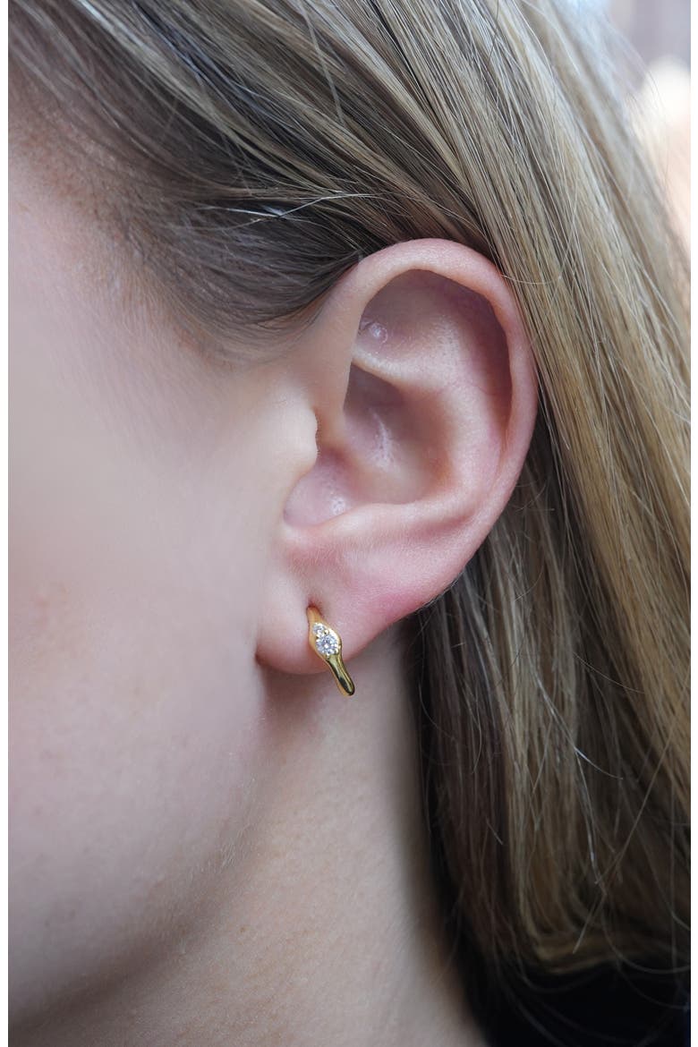 Cubic Zirconia Hoop Earrings, Alternate, color, GOLD