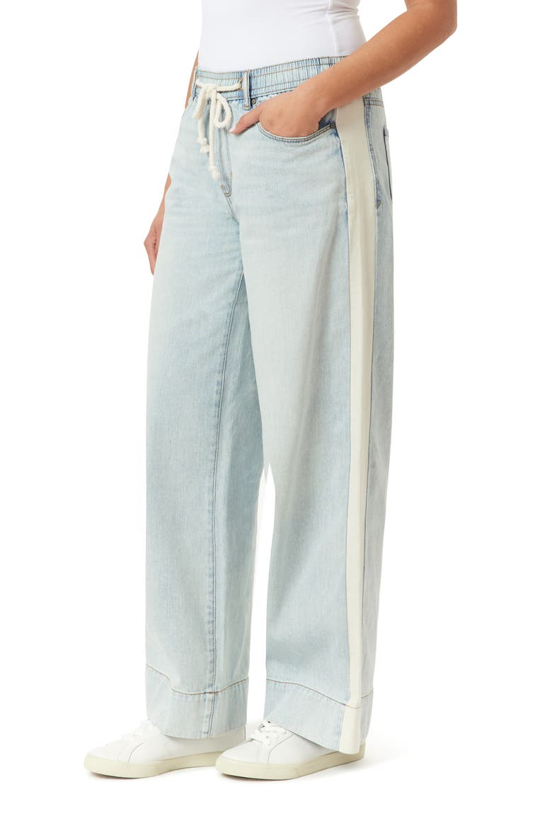 High Rise Drawstring Stripe Wide Leg Jeans, Alternate, color, CAMDEN