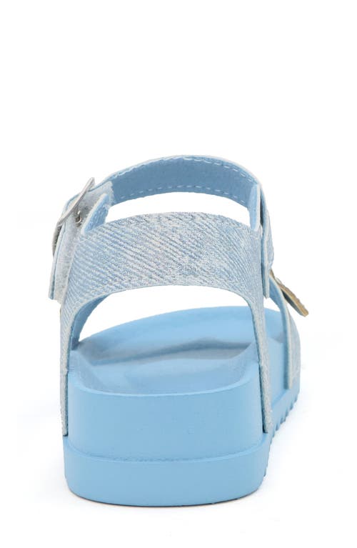 Yoki Kids' Rhinestone Butterfly Wedge Sandal In Blue