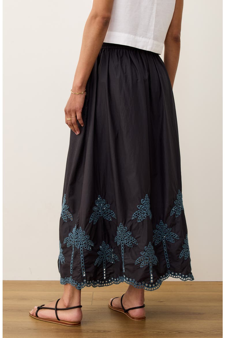 Ryland Eyelet Embroidered Skirt, Alternate, color, BLACK