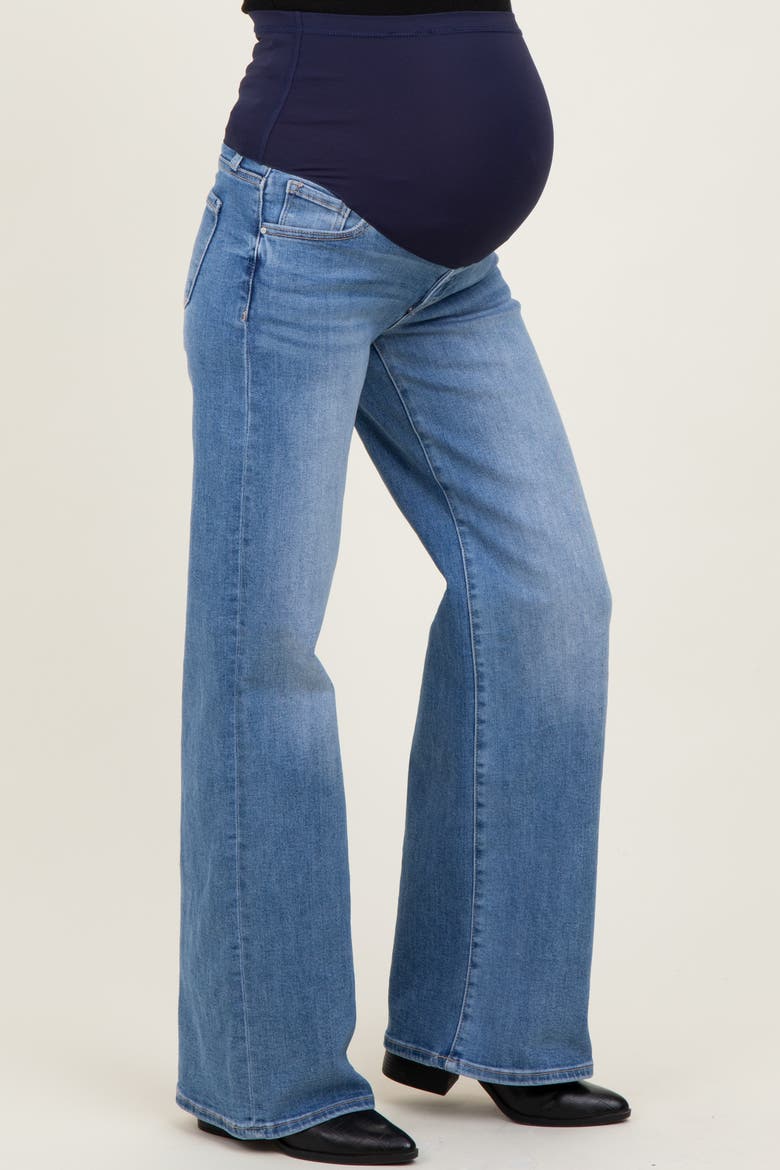 Low Rise Wide Leg Maternity Jeans, Alternate, color, Blue